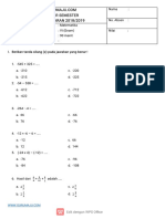 Soal PAS MTK Kls 6 Rev.2018