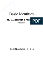 Basic Identities: Ms. Ma. Kristina B. Pablo, LPT