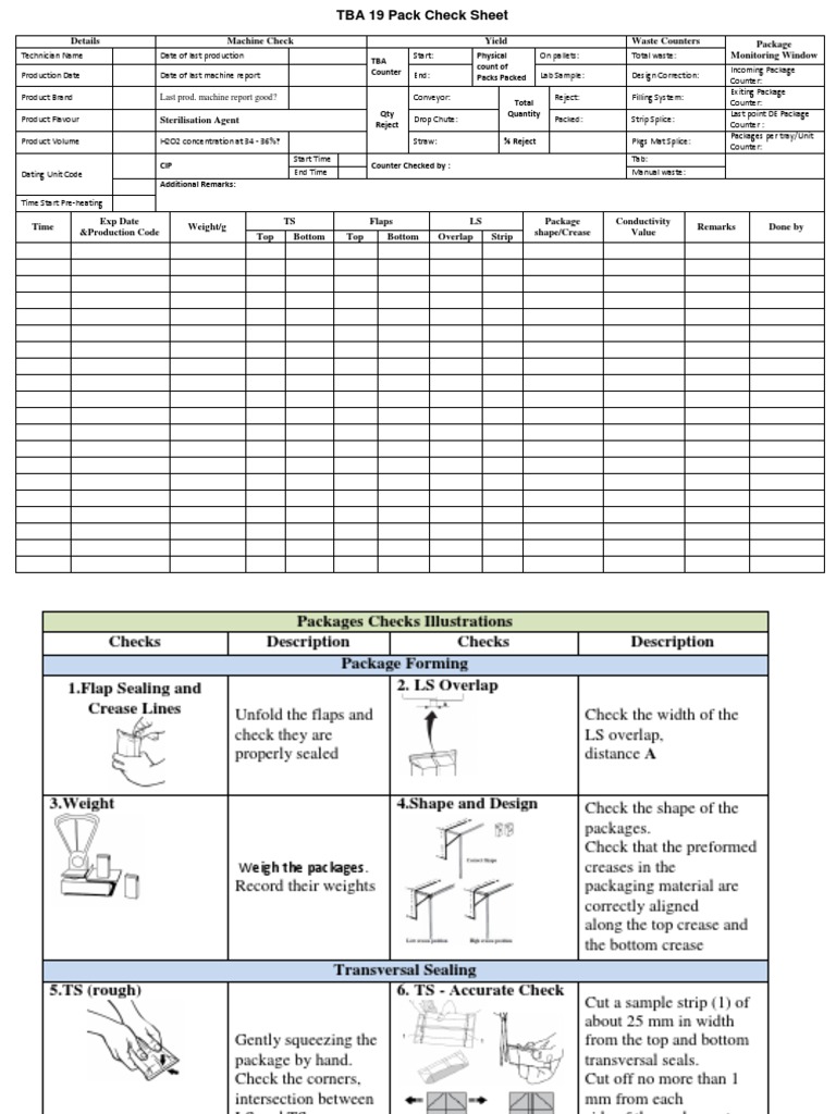 TBA 19 Package Check Sheet JM Ad PDF PDF Nature