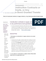 FAQs for Construction Contracts or Supply Contracts, or Any Performance Bond Granted Thereto