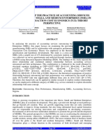 The Analysis of The Practice of Accounting Services Outsourcing by Small and Medium Enterprises (SMEs) in Nigeria: Transaction Cost Economics (TCE) Theory Perspective.