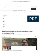 Delhi Violence: Former JNU Student Leader Umar Khalid Arrested Under UAPA