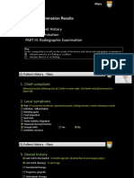 Mary's Examination Results: PART I: Pa) Ent History PART II: Examina) On PART III: Radiographic Examina) On