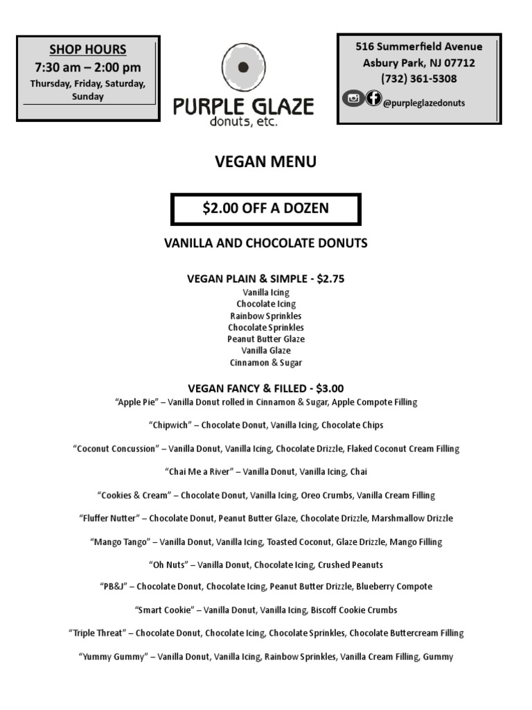 Vegan Donut Shop Introduces Specialty Vegan Donuts and Menu Items with