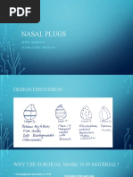 Nasal Plugs: SRUTI 18BME1190 Alisha Lisho 18bme1178