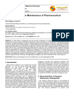 Targeted Preventive Maintenance of Pharmaceutical Equipment: Journal of Drug Design and Medicinal Chemistry