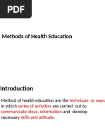 Methods of Health Education