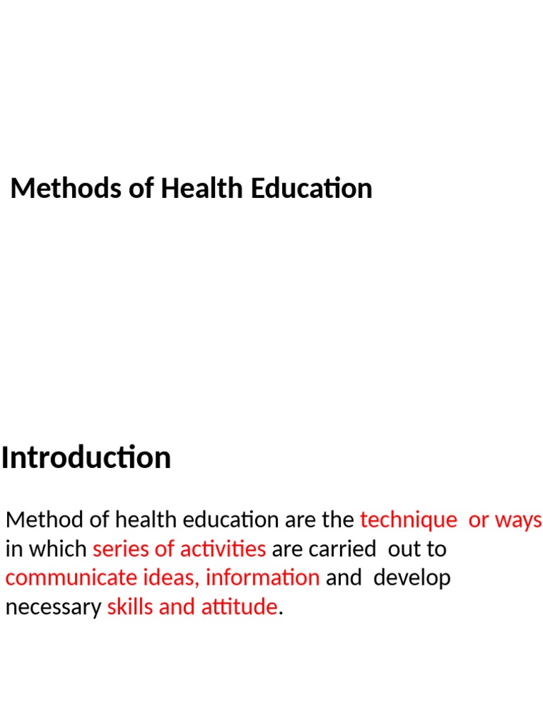 Methods of Health Education | PDF | Interview | Expert