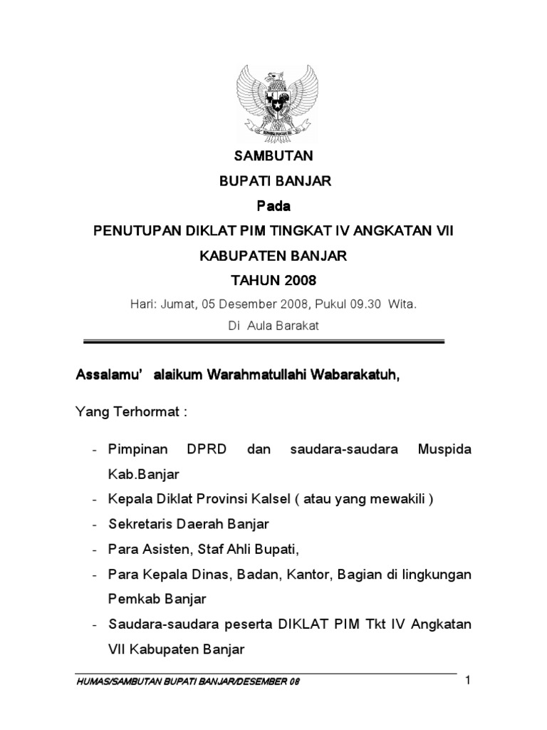 Pidato Penutupan