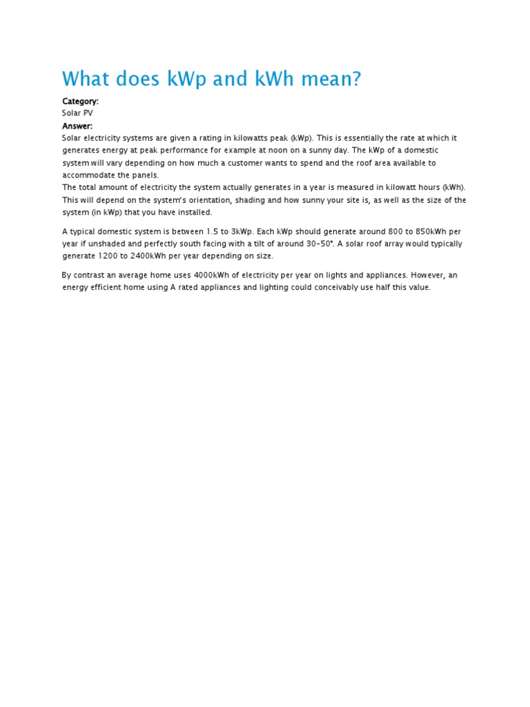 Photovoltic Cell-Kwp | PDF