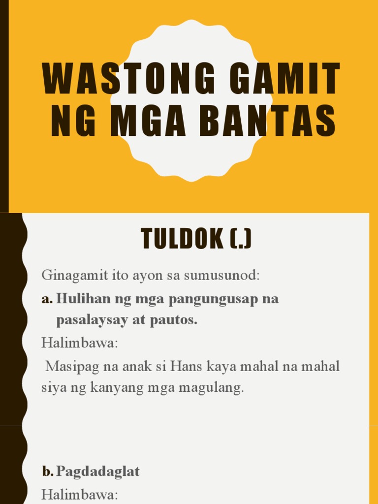 Wastong Gamit NG Bantas | PDF