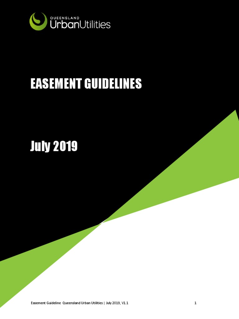 Queensland Urban Utilities Easement Guidelines V11 PDF Sanitary Sewer Easement