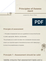 Principles of Assess Ment: Prepared By: Marvin Pame