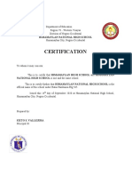 Certification: Himamaylan National High School
