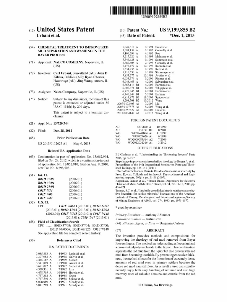 Red Mud Separation in Bayer Process | PDF | Polymers | Carbohydrates
