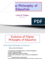 Filipino Philosophy of Education: Lanila M. Palapar