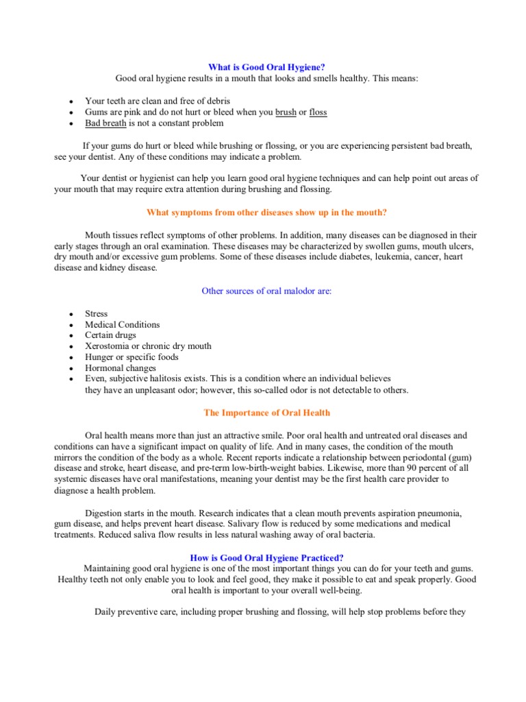 Oral Hygiene | PDF | Oral Hygiene | Dentistry