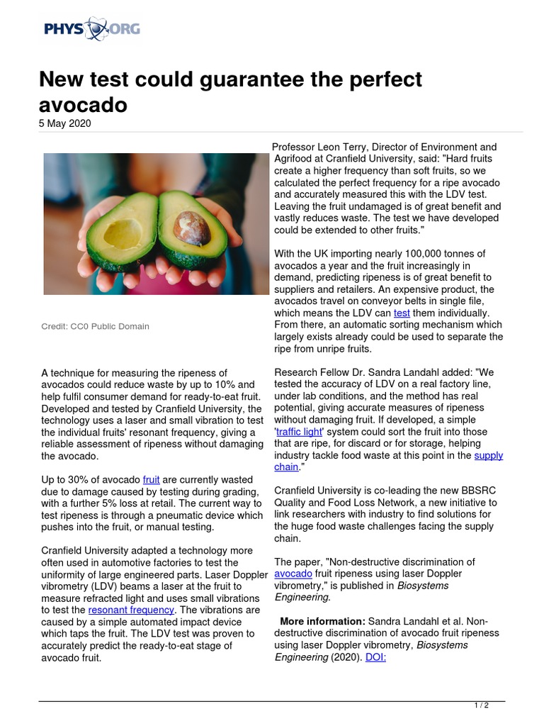 New Test Could Guarantee The Perfect Avocado: Credit: CC0 Public Domain ...