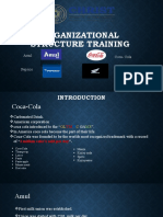 Organizational Structure Training: Amul Coca-Cola Pepsico Honda