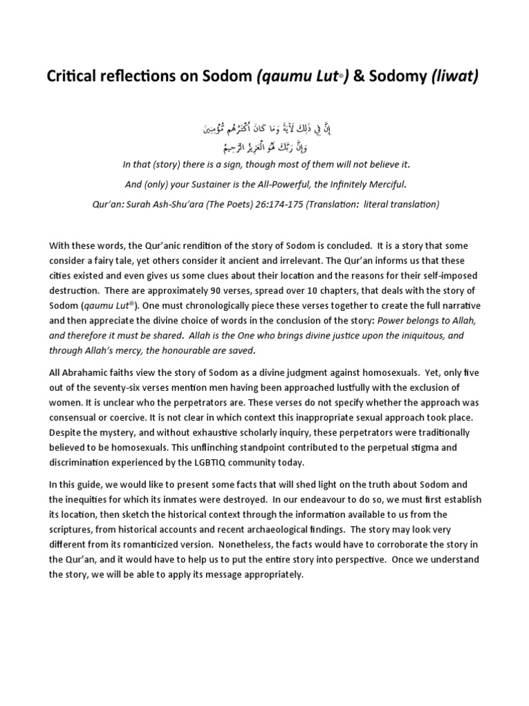 Sodom: Myths, Facts, and Context | PDF | Sodom And Gomorrah | Religion ...