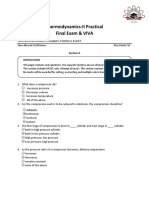 Thermodynamics-II Practical Final Exam & VIVA: Instructions