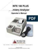 Pointe 180 Plus Chemistry Analyzer: Operator's Manual