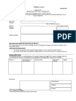 Registration of A Company: FORM 1 (Page1)