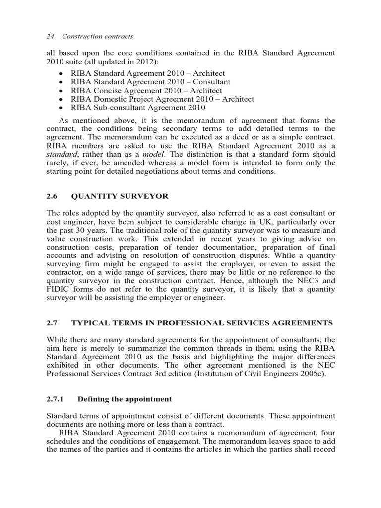 RIBA Standard Construction Contracts Overview | PDF | Business | Government