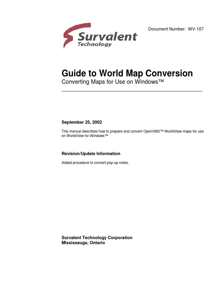 Guide To World Map Conversion Converting Maps For Use On Windows™ PDF File Transfer