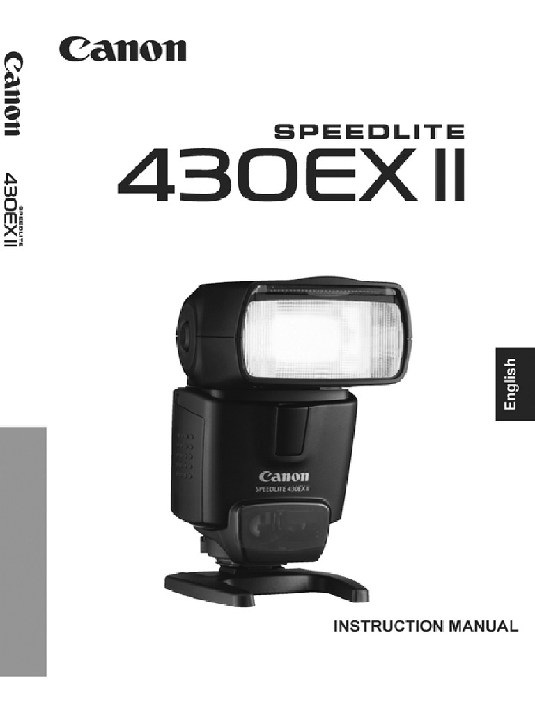 Canon Speedlite 430EX II Instruction Manual English PDF
