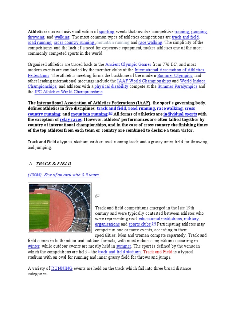Track & Field: The Basics of Athletics' Most Popular Events | PDF ...