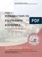 Introduction To Engineering Economics: Module No. 1