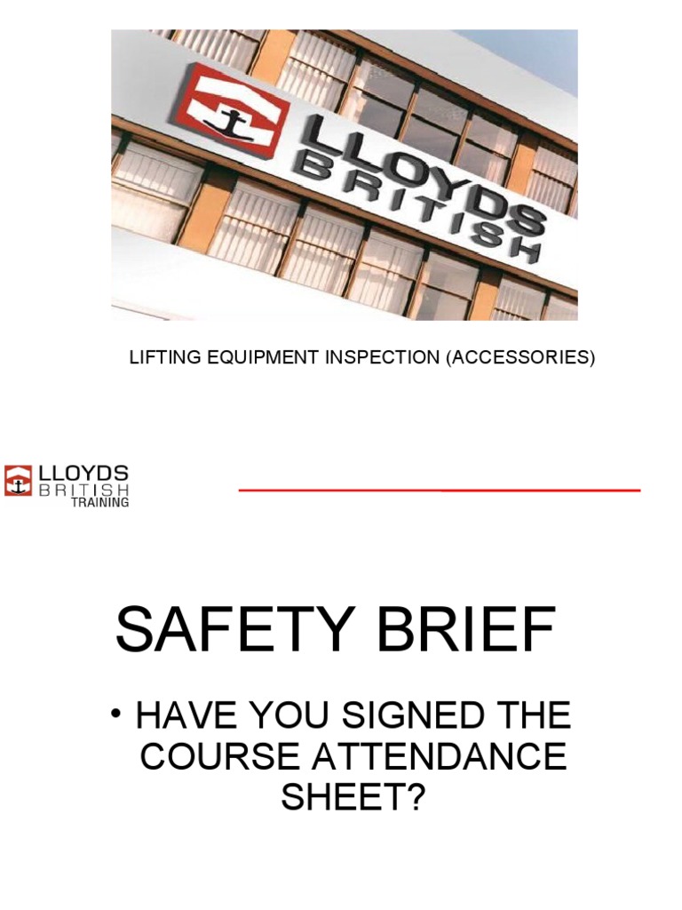 Lifting Equipment Inspection Training | PDF | Rope | Occupational ...