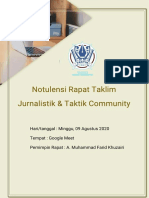 Notulensi Rapat TAKTIK Community - 09 - Agustus - 2020 PDF