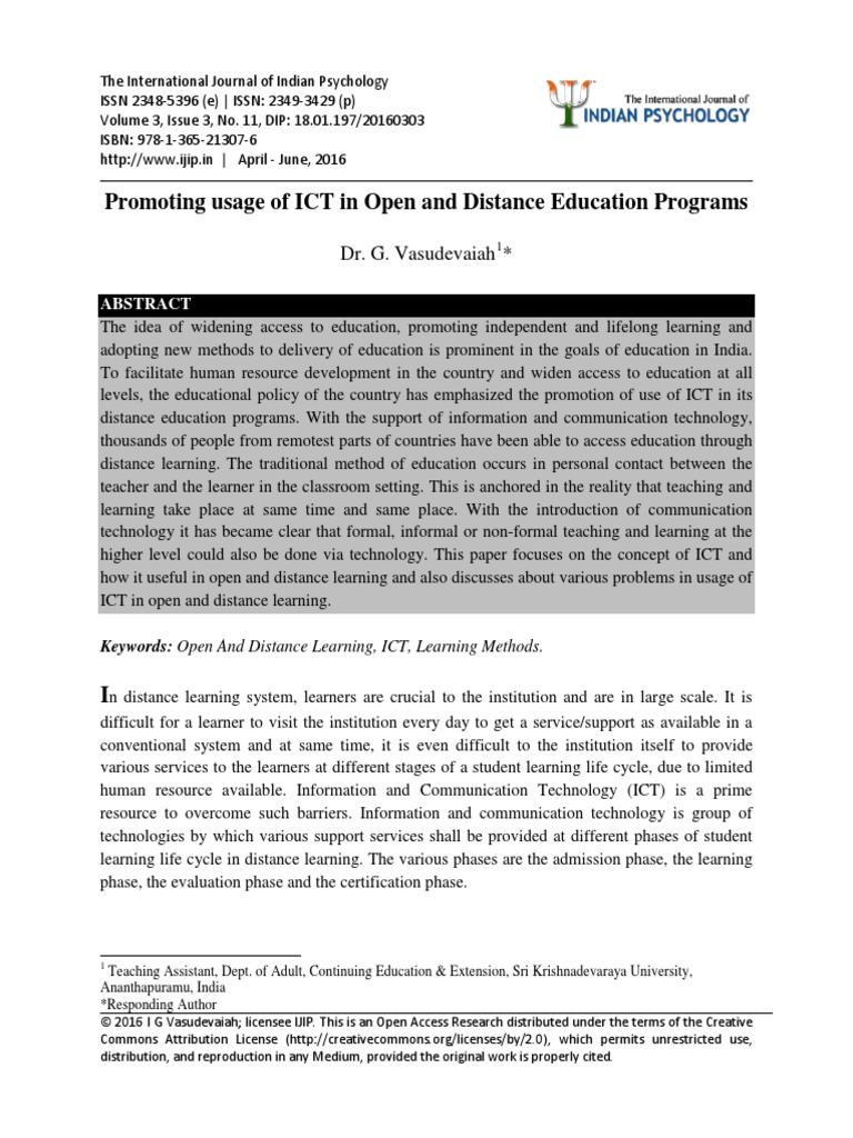 Ict and Distance Learning | PDF | Educational Technology | Distance ...