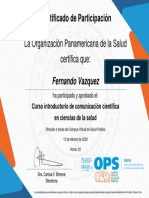 Curso Introductorio de Comunicación Científica en Ciencias de La Salud-Certificado Del Curso 373941 PDF