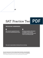 SAT Practice Test #2: Important Reminders