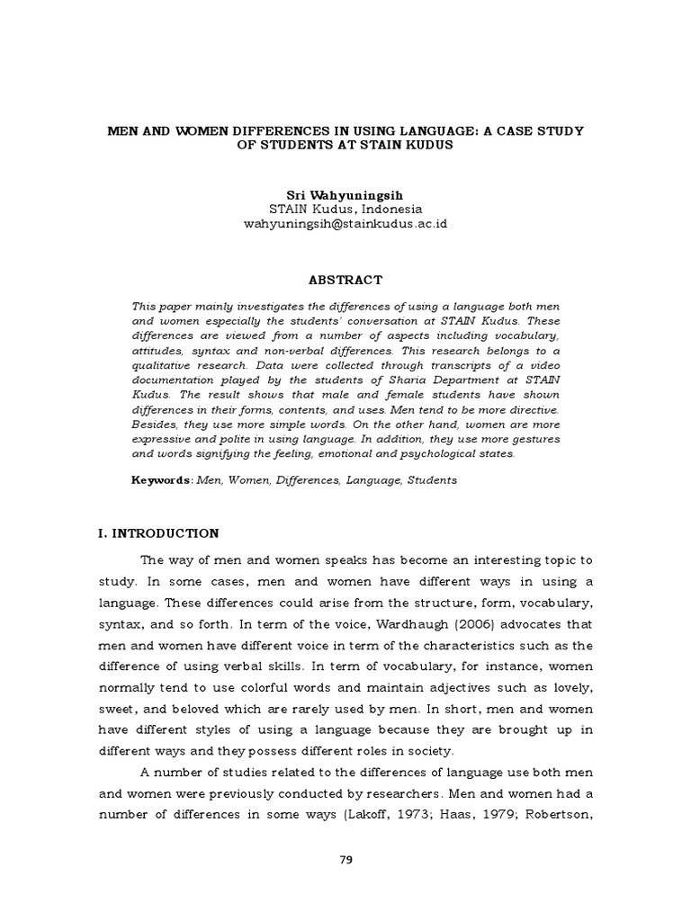 Gender Differences in Language Use | PDF | Gender | Gender Studies