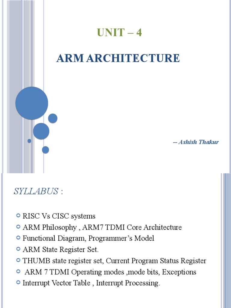 ARM Architecture and Programmer Model | PDF | Arm Architecture ...
