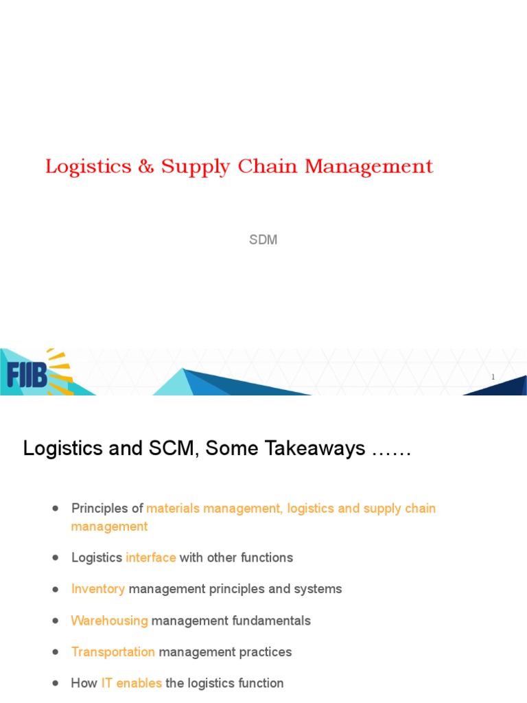 Lecture 20 Logistics & Supply Chain Management | PDF | Logistics ...