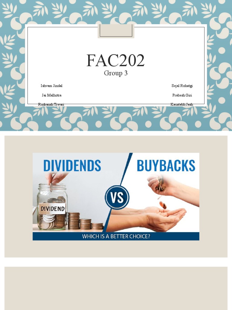 Dividends vs Share Buybacks Explained | PDF | Share Repurchase | Dividend