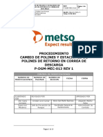 P-DGM-MEC-013 Proc - Cambio de Polines y Estaciones de Polines de Retorno en Correa de Descarga