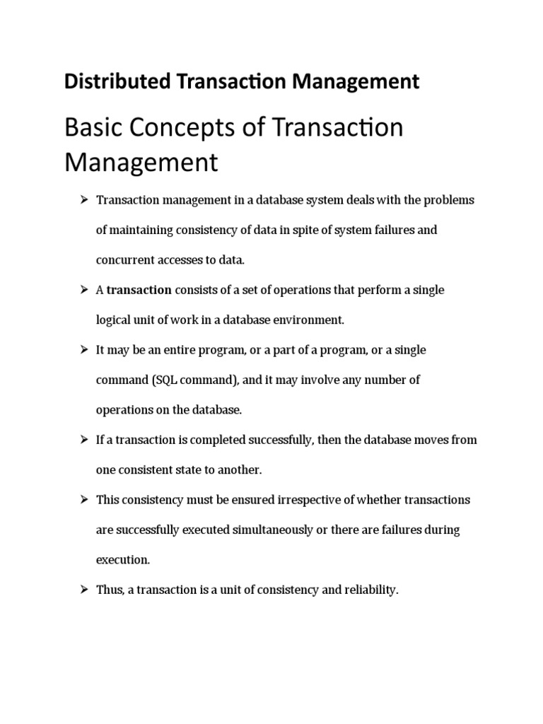 Adbms Unit 3 Notes | PDF | Database Transaction | Databases