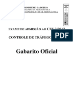 Controle de tráfego aéreo - Gabarito oficial do exame de admissão ao CFS 2/2017