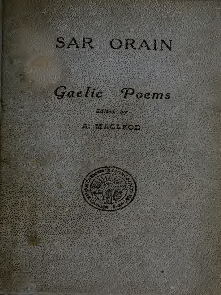 1933 Sar Orain PDF | PDF | Bard | Metre (Poetry), image size:768x1024