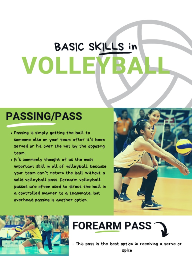 Basic Skills In Volleyball PDF Volleyball Ball Games
