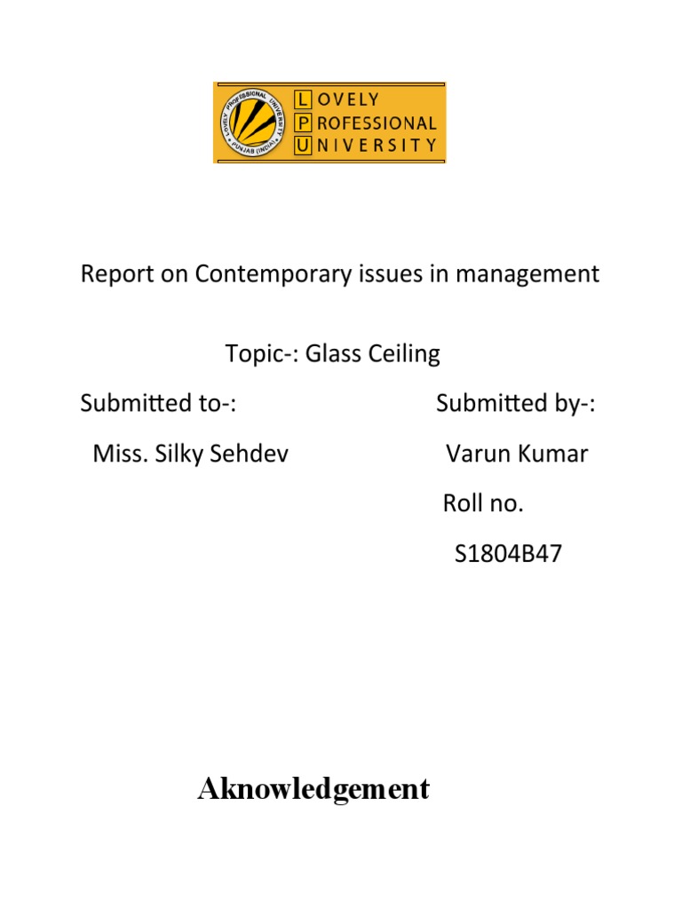 Report On Contemporary Issues in Management | PDF | Employment