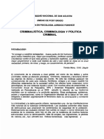 Criminalistica, Criminologia y Politica Criminal PDF