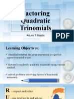 Factoring Quadratic Trinomial