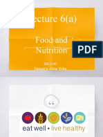Lecture 6 (A) : Food and Nutrition
